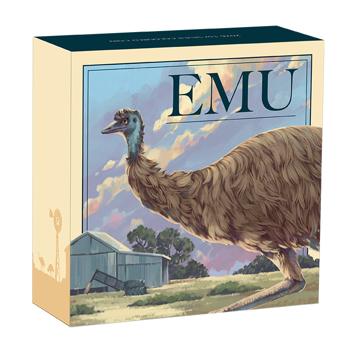 Srebrna Moneta Australijski Emu kolorowana 1 uncja Srebra 2026