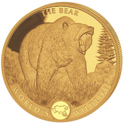 Zestaw 4 monet Congo: World‘s Wildlife - The Bear Złoto 2022 Proof