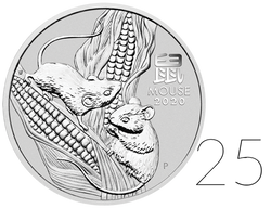 Lunar III: Year of the Mouse 5 oz Silver Sets 25 Pc. 2020