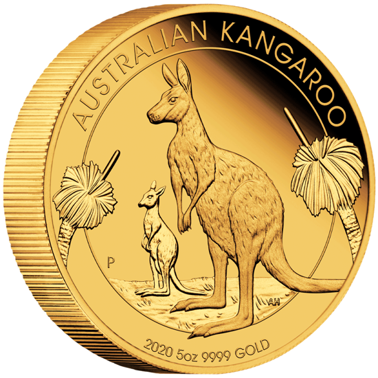 Australský klokan 5 uncí zlata 2020 Proof