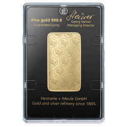 Lingote de oro 50 g Heimerle Meule