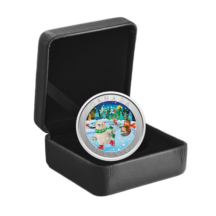 Acél Érme Whimsical Winter színezett 50 cent 2026 Lenticular Coin
