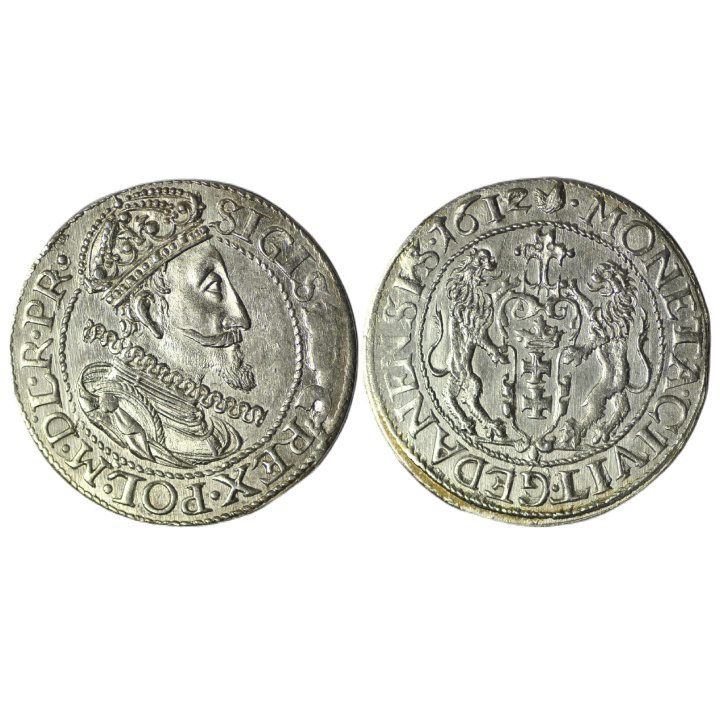 Sigismond III Vasa. Ort (18 groszy) Argent 1612 (état 1 / 1- )