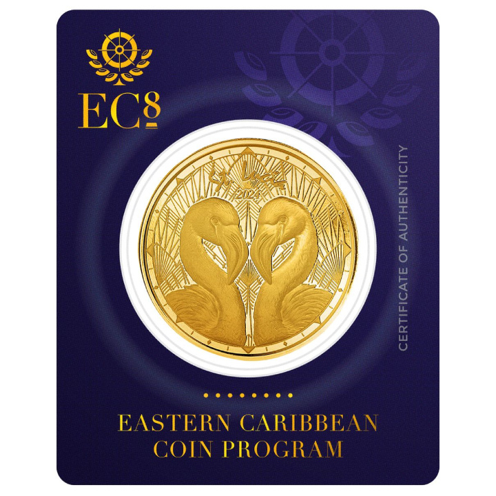 St. Lucia - Flamingos 1 oncia d'oro 2024 Proof