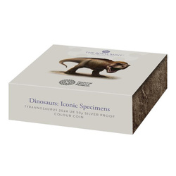 Dinosaurs: Iconic Specimens - Tyrannosaurus Rex kolorowany 50p Srebro 2024 Proof