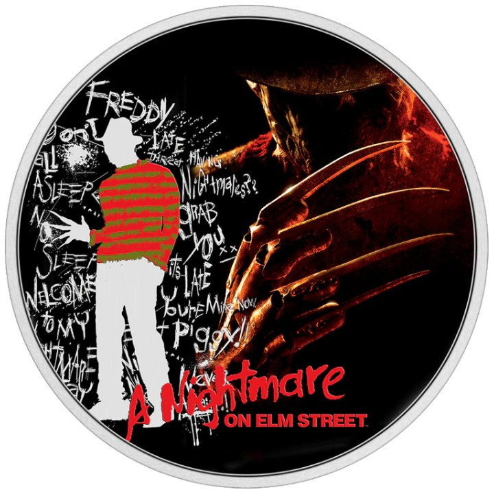 Niue: A Nightmare on Elm Street kolorowany 1 uncja Srebra 2022 Proof