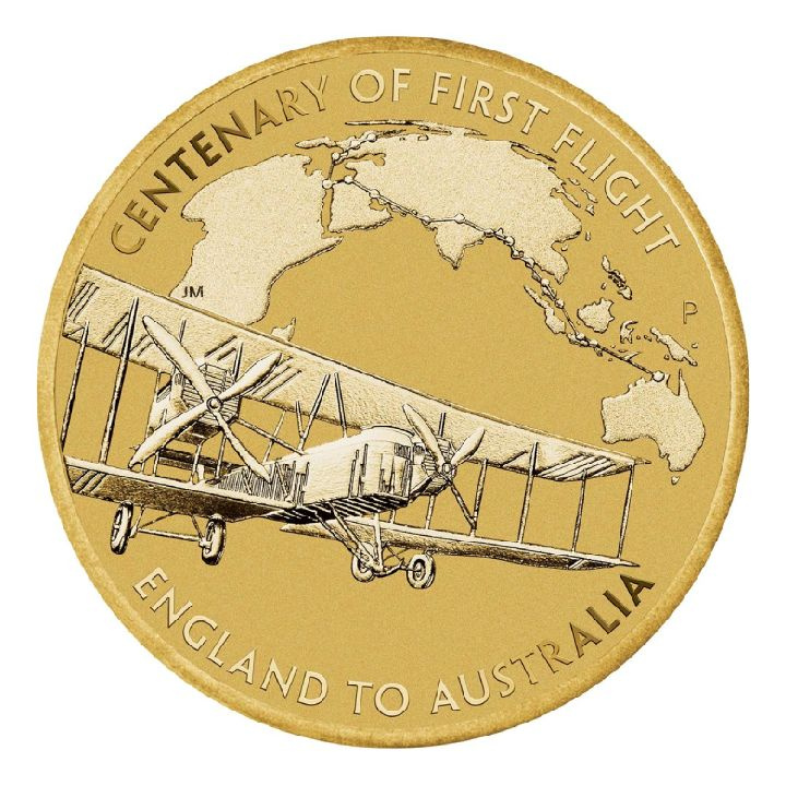 A 100-a aniversare a First Flight England to Australia bronz aluminiu 2019 în card