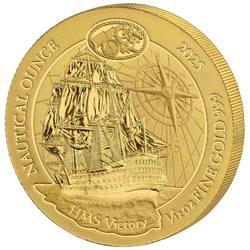 Rwanda: Nautical Ounce - HMS Victory 1/12 oz Gold 2025 Coin