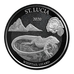 St. Lucia „Whiptail Lizard“ 1 unce stříbra 2020