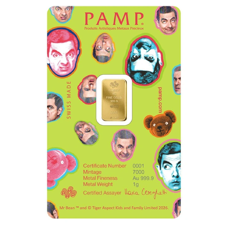 Lingot d’or Mr. Bean 1 g or 2026 Prooflike