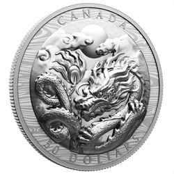 Canada : Année du dragon 50 Argent 2024 Proof Extraordinairement haut relief