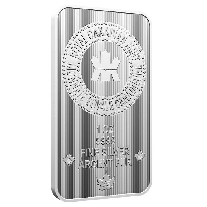 Sztabka Royal Canadian Mint In Proudly Canadian Packaging 1 uncja Srebra 2025 Maple Leaf Privy Mark