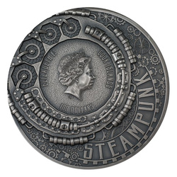 Îles Cook : Steampunk – Jet Pack plaqué or 1000 grammes d'argent 2023 Ultra High Relief Antiqued Coin