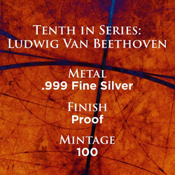 Niue : Icônes d'inspiration - Beethoven 1 once d'argent 2024 Proof