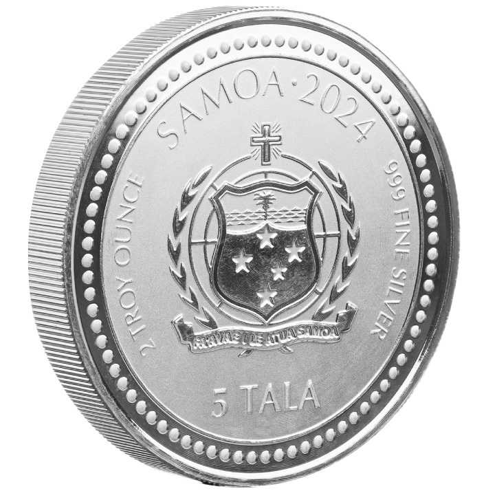 Samoa: Year of the Dragon 2 oz Silber 2024 Prooflike Coin