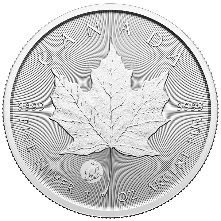 Set di 3 monete Canadian Maple Leaf Treasured 3 x 1 oncia d'argento 2022, 2023, 2024