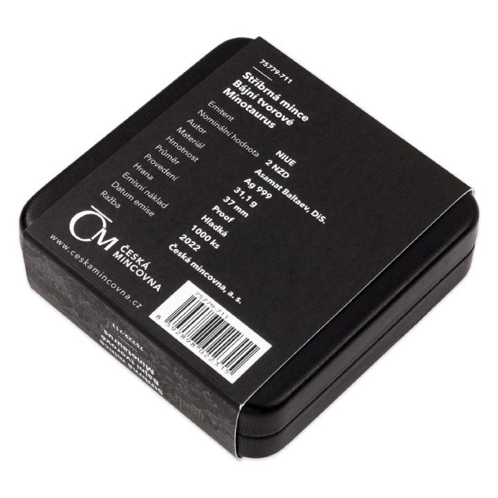 Niue: Criaturas Míticas - Minotauro $2 Srebro 2022 Proof