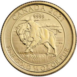 Pièce d’or Royal Canadian Mint : Bison 1/4 once d’or 2021