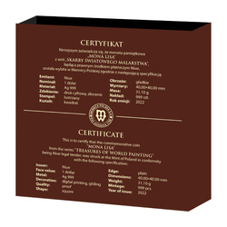 Niue: Leonardo da Vinci - Mona Lisa coloured 1 oz Silber 2022 Gilded Proof Coin