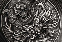Dragon & Tiger 2000 grammes d'argent 2022 Antiqued High Relief