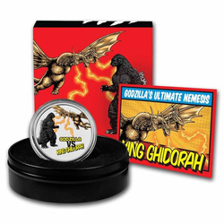 Niue: Godzilla vs Monsters - King Ghidorah colorato 2 once d'argento 2023