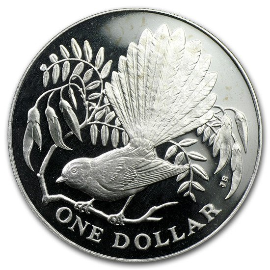 Nouvelle-Zélande : Faisan à queue en éventail 1 dollar 1980 Proof