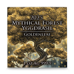 Mythical Forest: Yggdrasil Goldenleaf gilded 1 oz Silver 2025 Black Ruthenium