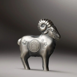 Srebrna Moneta Lunar Year - Fluffy Silver Sheep 1 uncja Srebra 2027 Antiqued Shaped Coin
