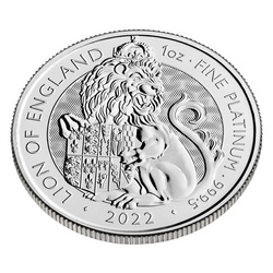 The Royal Tudor Beasts: Lion of England 1 uncja Platyny 2022