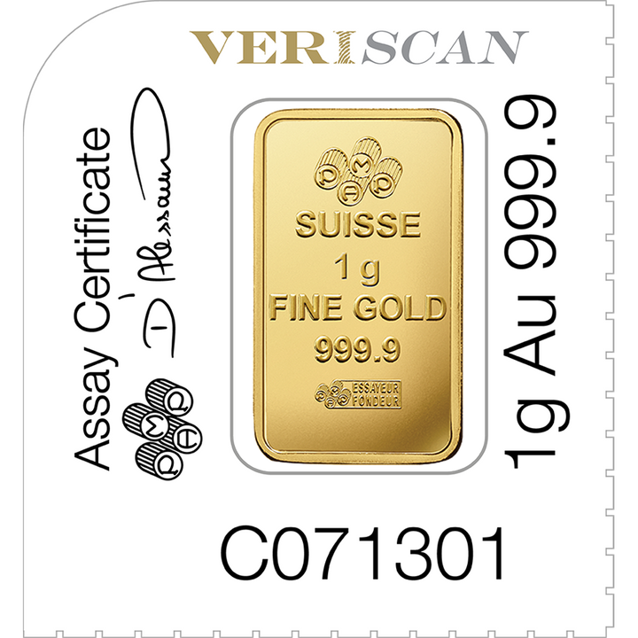 Lingot d’or PAMP Lady Fortuna Multigram 1 g d’or