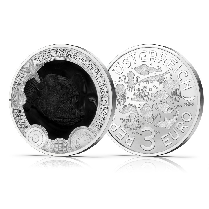 Deep-sea Anglerfish coloured 3 Euro Copper 2023