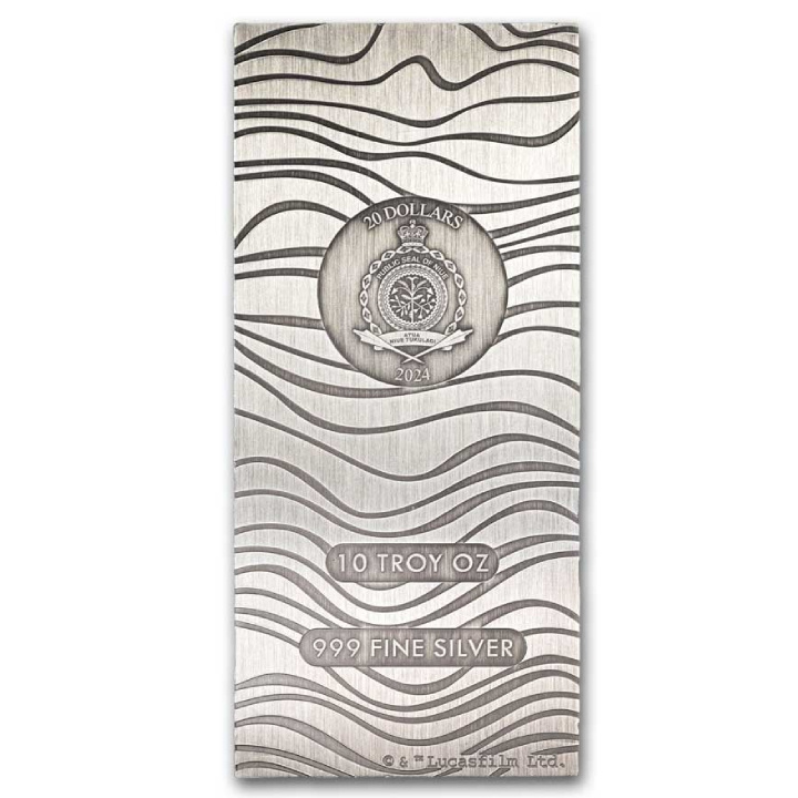 Niue: Star Wars - Mandalorian Beskar Bar 10 oz Silber 2024 Antiqued