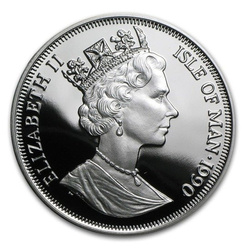 Isla de Man Serie Gatos: Gato doméstico 1 oz Plata 1990 Prueba