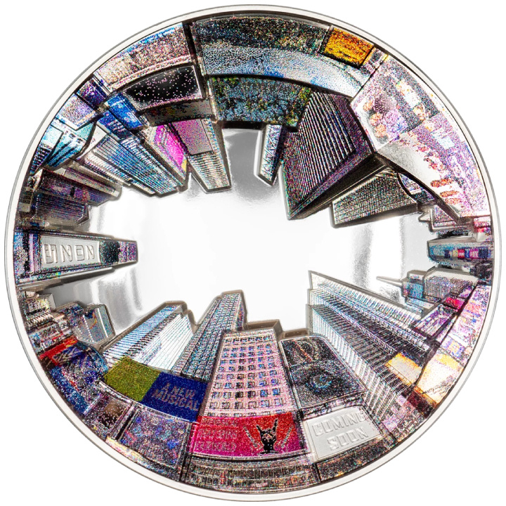 Cook Islands: 360° View – New York coloured 3 oz Silver 2025 Proof 