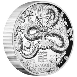 Perth Mint: Lunar III - Rok Smoka 1 uncja Srebra 2024 Proof High Relief