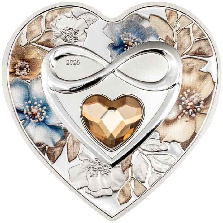 Cook Islands: Brilliant Love - Infinity kolorowany $5 Srebro 2025 Proof