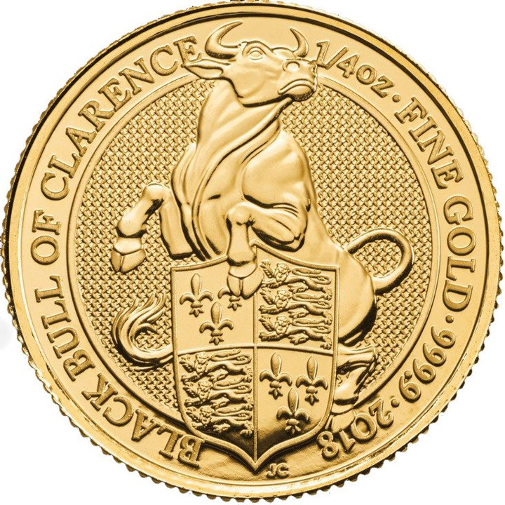 The Queen’s Beasts: The Black Bull of Clarence 1/4 oz Gold 2018