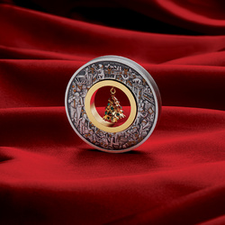 Australia: Santa’s Workshop gilded 2 oz Silver 2025 Antiqued Coin