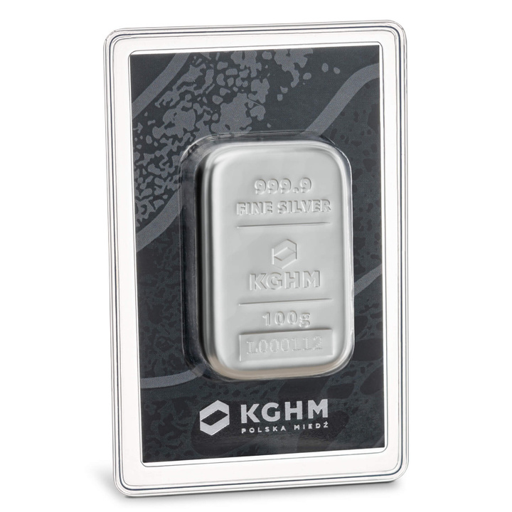 Sztabka KGHM 100 gramów Srebra