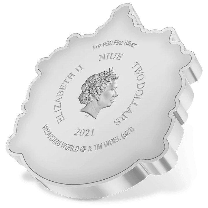 Niue: Harry Potter - Slytherin Crest coloured 1 oz Silver 2021 Proof