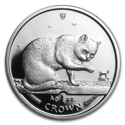 Serie Gatos Isla de Man: Gato Británico Pelo Corto 1 Onza Plata 1999 Prueba