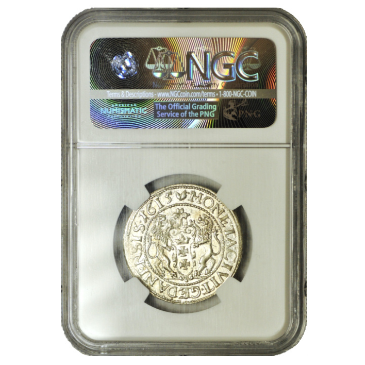 Zygmunt III Waza. Ort (18 groszy) Srebro 1615 NGC MS61