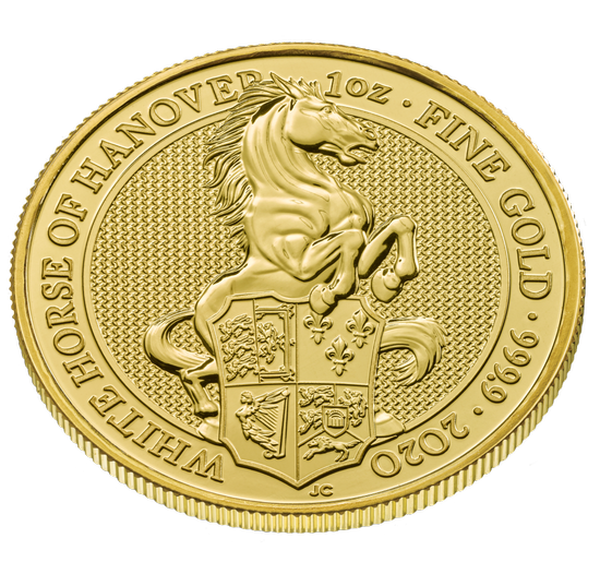 Bestias de la Reina: Caballo Blanco Hannoveriano 1 oz Oro 2020
