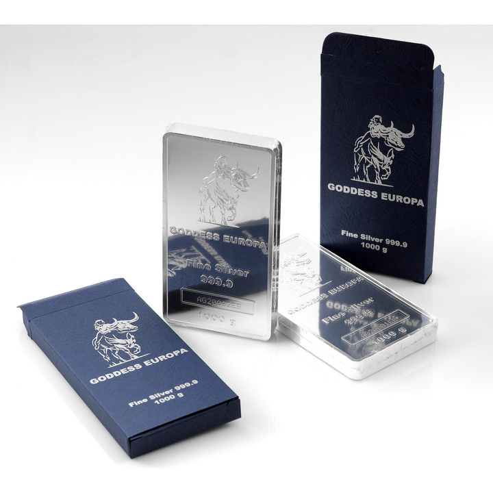 Moneda de lingote Chad: Diosa Europa 1000 g Plata 2023