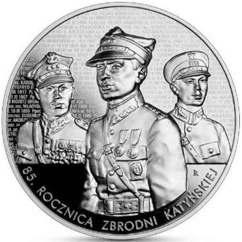 85. Jahrestag des Katyn-Massakers 50 Złoty Silber 2025 Proof Hochrelief