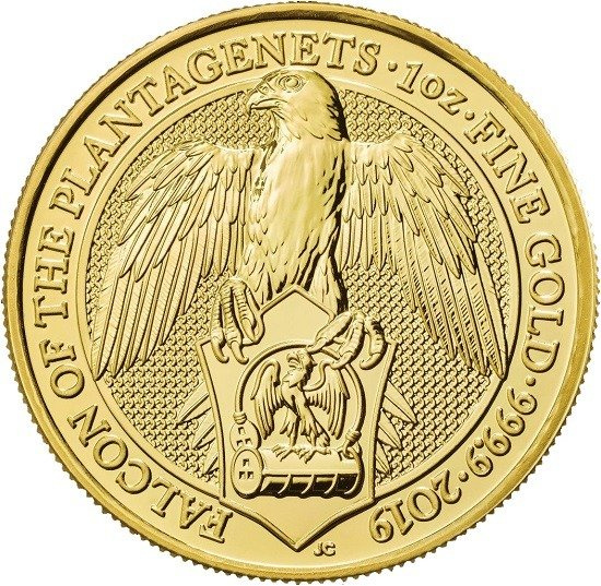 Bestias de la Reina: Halcón Plantagenet 1 oz Oro 2019