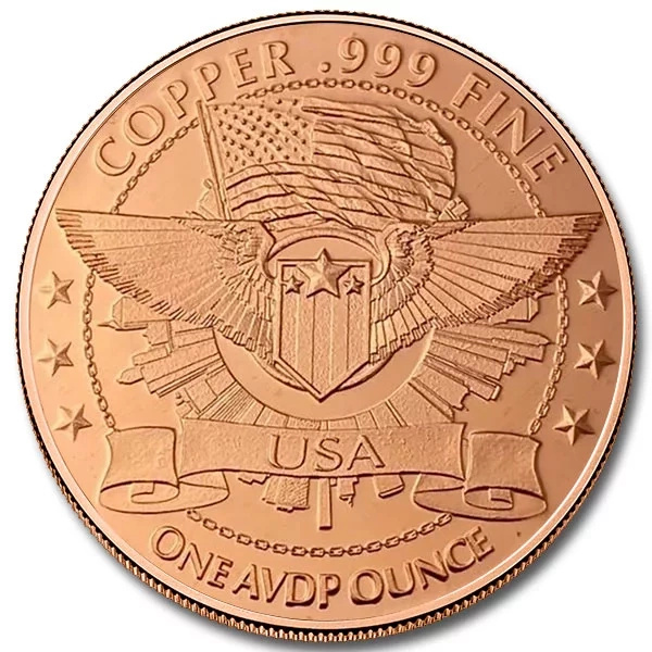 Walking Liberty (Replica Back) 1 uncja Miedzi