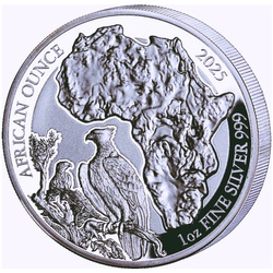 Rwanda: African Ounce - Martial Eagle 1 oz Silber 2025 Proof