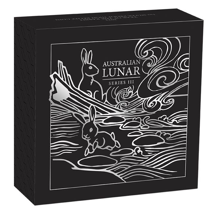 Perth Mint: Lunar III - Anno del Coniglio 1 oncia d'argento 2023 Proof High Relief