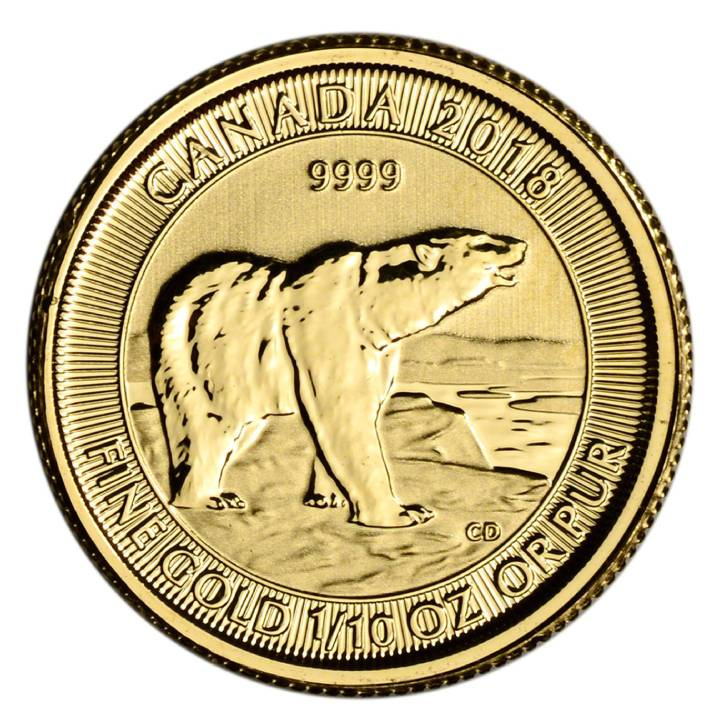 Canada: Polar Bear 1/10 oncia d'oro 2018